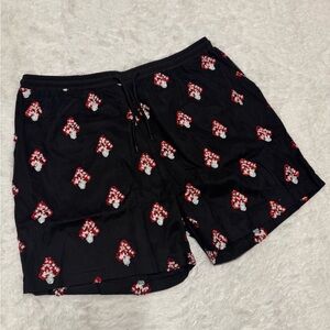 New 3xl black mushroom sequin swim shorts trunks festival rave beyond Alice mens